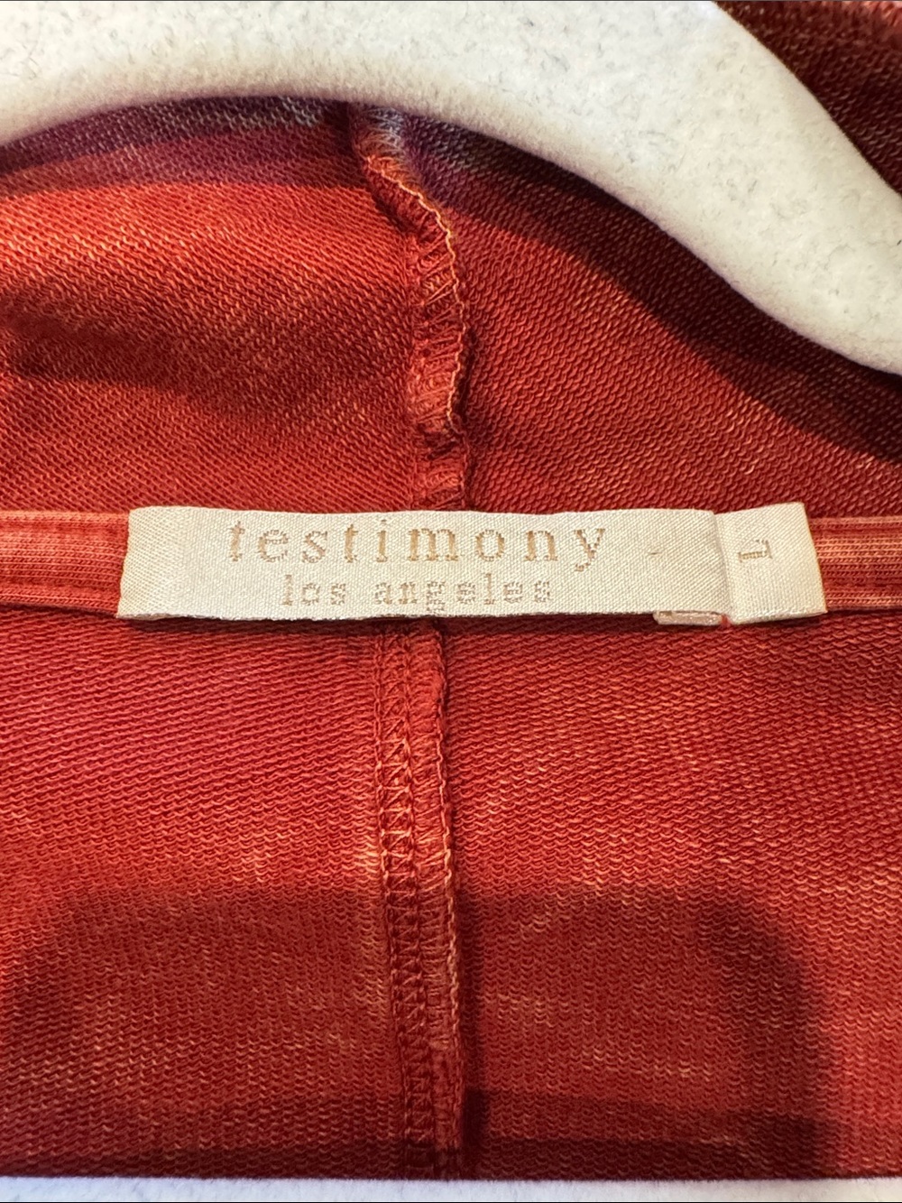 Testimony Los Angeles Rust Mineral Wash Waterfall Cardigan Jacket - Picture 2 of 4